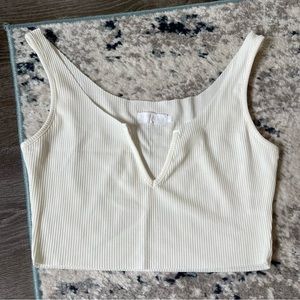 Meshki white crop top Bella V ribbed